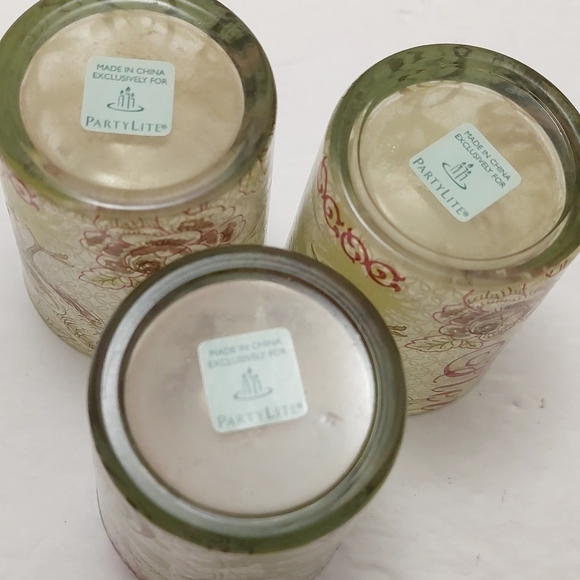 PartyLite Birds and Blooms Set of 3 Tealight Candle Holders Glass - Picture 8 of 10